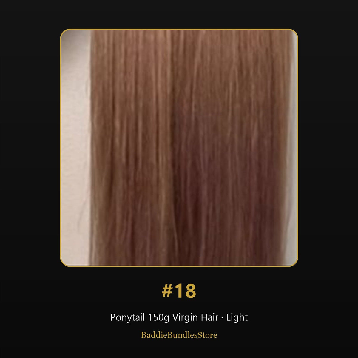 Ponytail 150g Virgin Human Hair kleur #18 - Light | BaddieBundlesStore