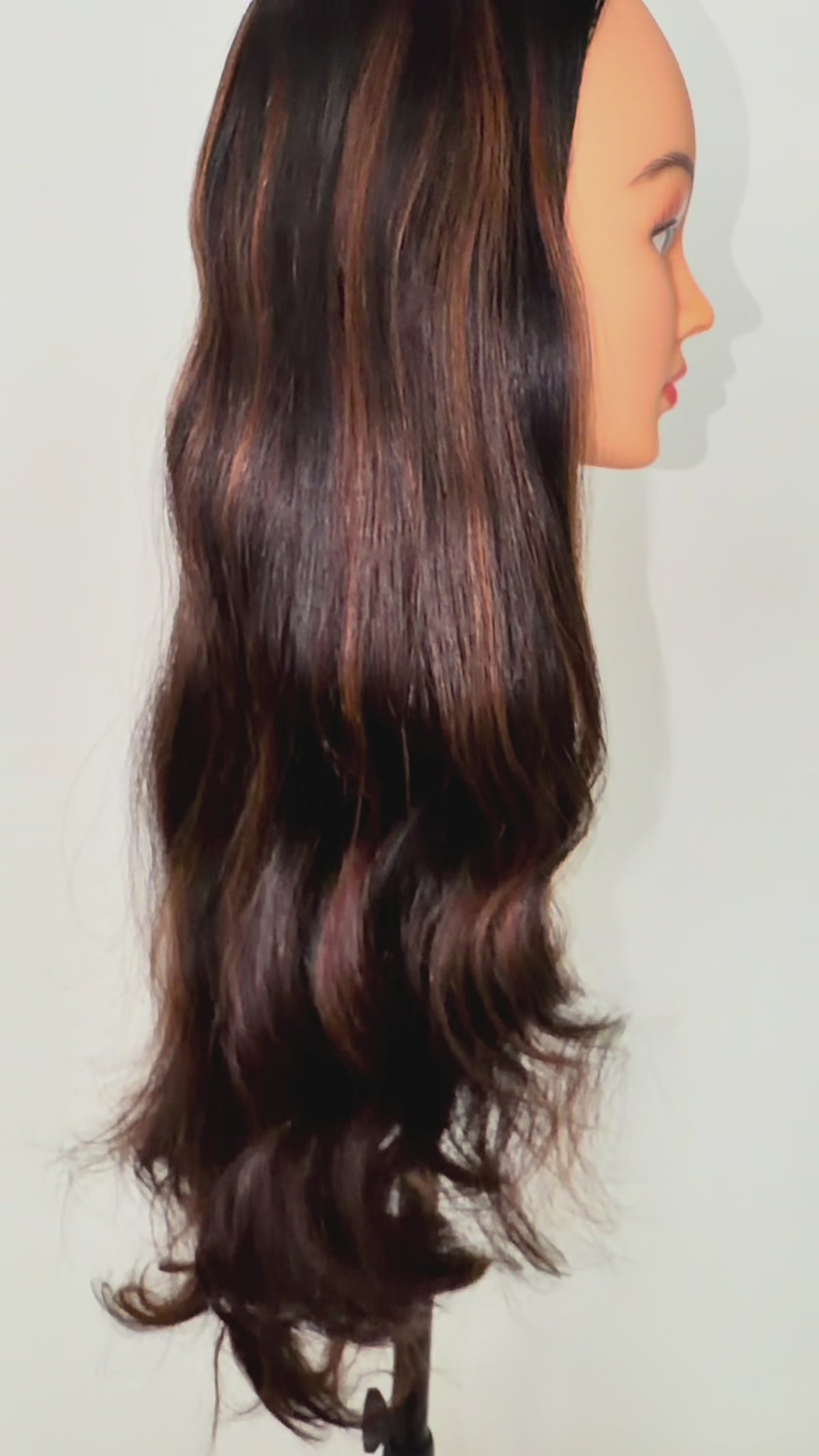 BB Express U-Part Wig 300g 24 inch | Donkerbruin met Lichtbruin/Warmblond highlights | Virgin Hair