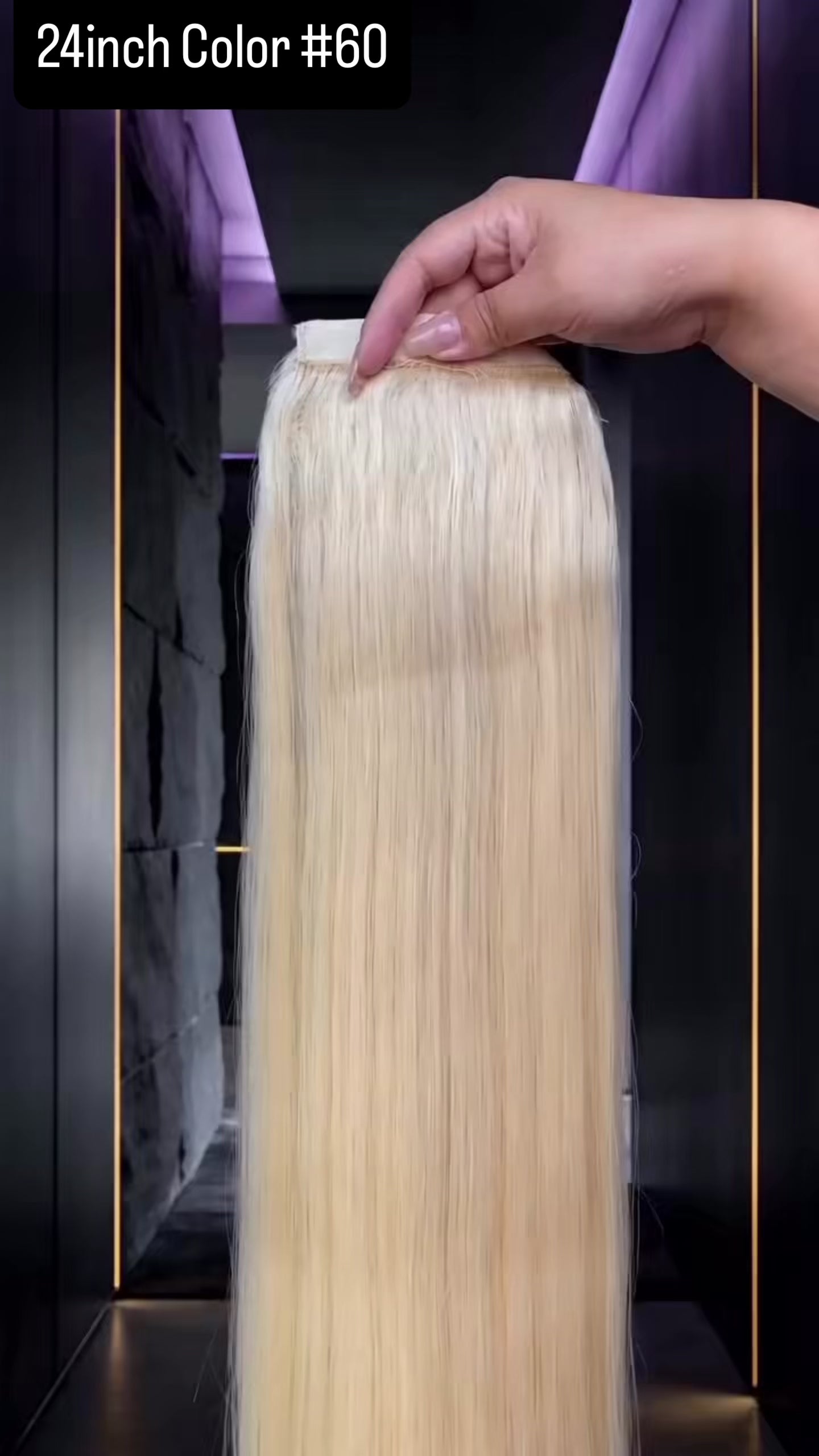 🟢 Ponytail 160g Virgin Human Hair | Platina | 24 inch