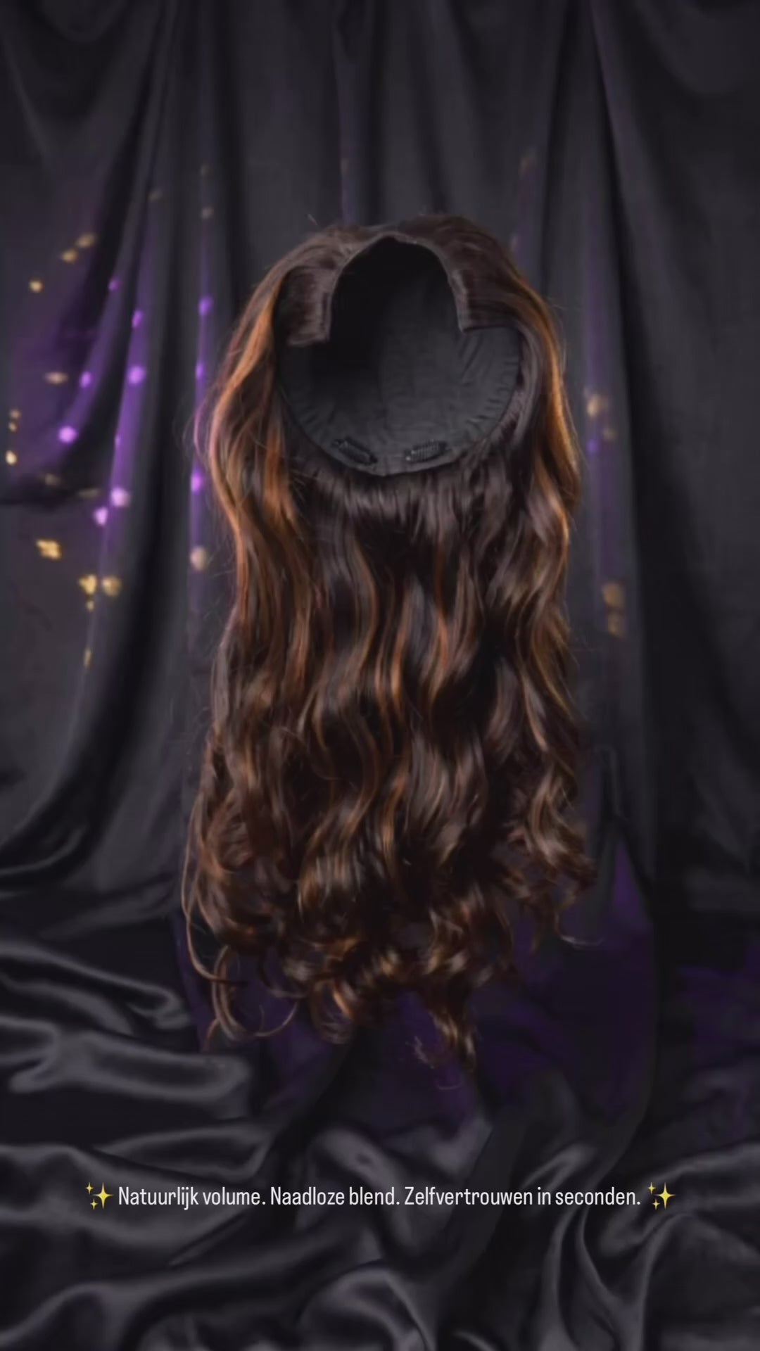 U-part wig midnight black – close-up color