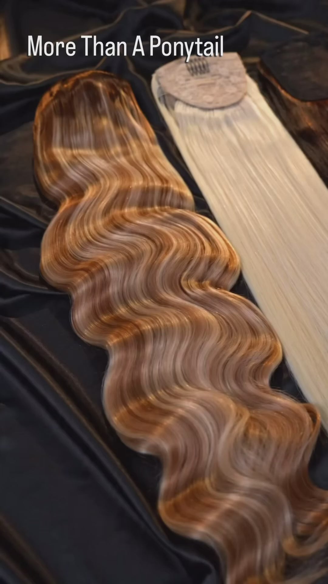 Luxe ponytail extensions van echt haar in blond, balayage en donkerbruin Baddie Bundles Store